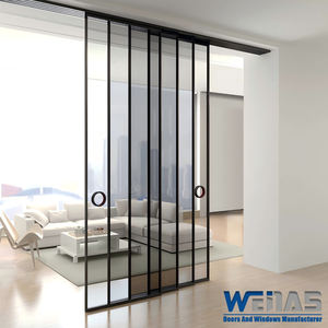 Système parfait sans <span class=keywords><strong>rail</strong></span> inférieur <span class=keywords><strong>Porte</strong></span> <span class=keywords><strong>coulissante</strong></span> à cloison intérieure en aluminium à cadre mince - Product Image 4