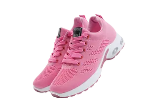 Zapatillas de deporte ventiladas con cordones Zapatos de estilo para caminar de mujer suaves y elásticos bien ventilados para damas