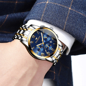 Montre de luxe BINBOND, calendrier lumineux, étanche 30M, polyvalente, sportive, bracelet en acier, montre à quartz - Product Image 2