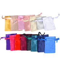 Sacs en satin colorés en gros pour rangement de mèches de cheveux, perruques, pochettes en soie, emballage cadeau, bijoux, sacs à cordon