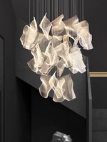 Lustre de luxe en pierre de cristal verte de grande taille pour hall, loft, escalier, projet personnalisé, lustre moderne suspendu au plafond à LED