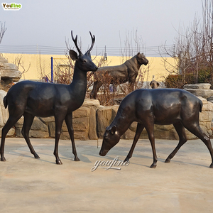 YOUFINE Outdoor Garden Animal Life Size Sculpture Bronze <strong>Deer</strong> Elk Statue Sculpture - Product Image 3