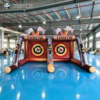 Aire de jeu gonflable de lancer de hache à double piste avec cible Bullseye, pour le plaisir des enfants en extérieur, direct usine, pour jardin, cour et pelouse