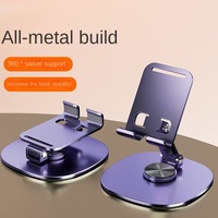 Support de bureau universel pliable rotatif à 360 degrés tout en métal pour téléphone et tablette, idéal pour les diffusions en direct