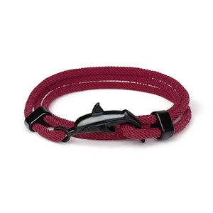 Bracelet de requin animal marin, bracelet de dauphin de mer réglable multicouche, bracelet extensible en corde de style plage fait à la main - Product Image 4