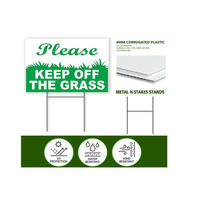Panneau de signalisation de pelouse H-Step personnalisé prix d'usine imprimé UV décoratif ondulé en plastique promotionnel panneau de signalisation de cour