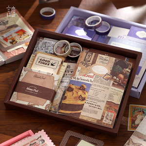 Set per Journaling Artistico Vintage di Tendenza con Carta per Scrapbooking e Quaderno A6 a Quadretti per Ragazze - Product Image 3