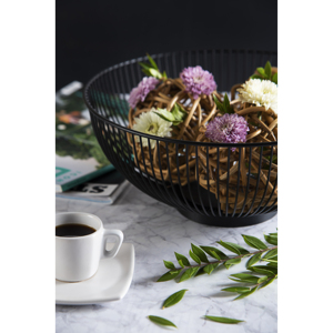 Panier Excelsa Eclipse en fer 32x14x32 cm, bol de rangement en métal noir, design minimaliste, utilisation dans le salon - Product Image 2