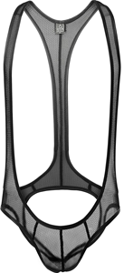 Intimo Personalizzato JJSOX, Body Modellante Sexy da <span class=keywords><strong>Uomo</strong></span>, Tuta Nera - Product Image 6