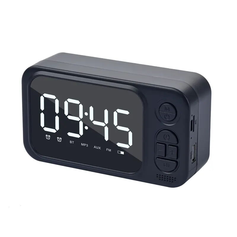 High Quality Bluetooth desktop mirror bluetooth Portable Bluetooth radio Wireless Speaker with Alarm Clock