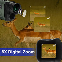 Jumelles de vision nocturne à grande ouverture F1.6, monoculaire, capteur CMOS haute sensibilité, télescope numérique à zoom 8X avec 7 niveaux IR