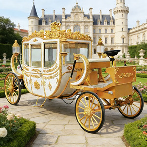 Carruaje Real Premium Estilo Príncipe William, Carruaje Eléctrico con Caballos para Eventos de Boda de Lujo - Product Image 1