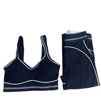 Pakaian Wanita Terbaru Merk Mewah Produk Tren Set Olahraga Yoga Lari 2 Potong Legging Wanita Set Fitness AIL