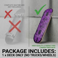 Planche de skateboard double rocker en fibre de carbone ultra-mince 8,5 mm, motif circuit violet cyber, 31 pouces, 8.0 8.25, personnalisable en gros, OEM