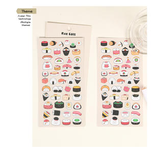 Dessin animé paillettes <span class=keywords><strong>Sushi</strong></span> autocollants personnalisé étanche vinyle mignon baiser coupe autocollants pour bouteille décoratif Journal autocollant Scrapbooking - Product Image 2