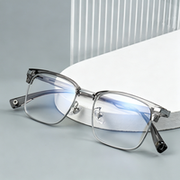 Lunettes de vue carrées anti-lumière bleue pour homme, monture optique en alliage d'acétate plaqué IP, pour bureau et myopie, qualité supérieure