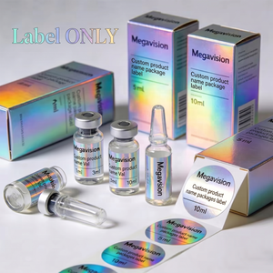 Etiqueta de Papel Holográfica Impermeable con Estampado en Caliente Personalizado para Viales de Péptidos, para Envases de Botellas de Vidrio de 5 ml y 10 ml - Product Image 5