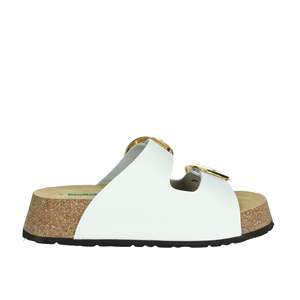 Sandali con Zeppa da Donna Bionatura in Pelle Bianca con Suola in Sughero Stile Estivo - Product Image 4