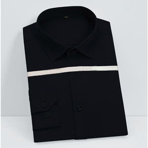 Chemise boutonnée pour homme, style décontracté chic, en tissu coton et polyester, design classique, manches longues, confortable - Product Image 2