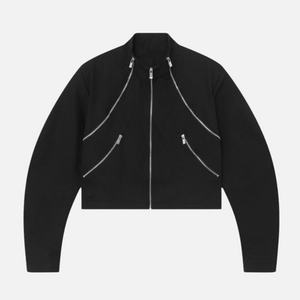 Veste d'hiver personnalisée OEM pour homme, col montant, logo personnalisé, 100 % polyester, coupe courte, multi-zippée, style baril - Product Image 1