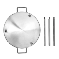 Wok en fonte robuste pour la construction, 40 cm, 50 cm, 60 cm, plaque chauffante et poêle à frire, adapté au barbecue en plein air, à la cuisine au feu de camp