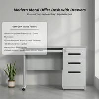 Table de bureau mesure mobilier de bureau commercial 3 tiroirs avec 1 porte métal acier bureau Table Design