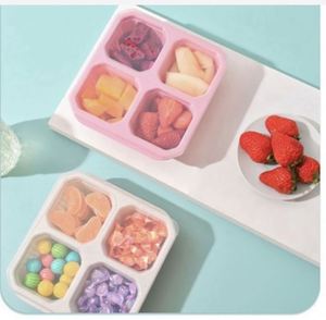 Lot de 4 boîtes à collation à 4 compartiments, boîte à bento réutilisable, contenants alimentaires divisés pour le travail et les voyages - Product Image 3