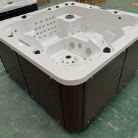 Hydrorelax - Jacuzzi de Lujo de Acrílico Rectangular para 4 Personas, Independiente, Portátil, Ecológico, Moderno, para Exteriores, con Hidromasaje