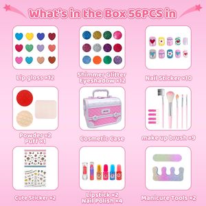 Kit Trucco EPT per Bambine, Set di 56 Pezzi Lavabili con Valigetta Cosmetica, Specchio, Smalto e Pennelli - Product Image 4