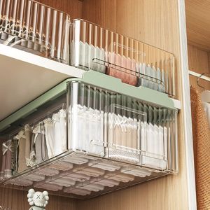 Transparent Lingerie <b>Storage</b> <b>Box</b> Rectangle <b>Drawer</b> Style Wardrobe Organizer For Socks Underwear Clothing Divider - Product Image 1