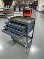 Chariot à outils à 3 tiroirs en acier laminé à froid avec étagères, chariot utilitaire robuste pour la réparation automobile et l'atelier, OEM disponible
