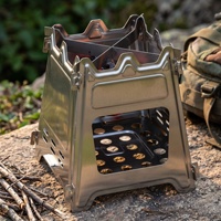 Réchaud de camping extérieur portable, léger, ultraléger, à bois, pliable, pour la randonnée, gril de cuisson, réchaud de randonnée