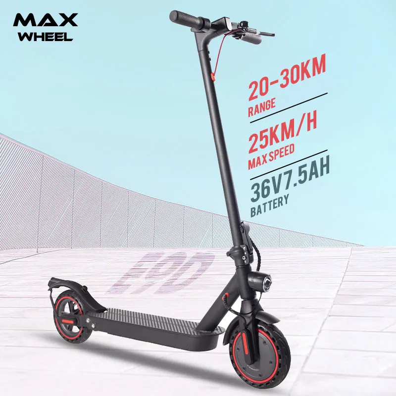 2024 Maxwheel modello E9D pieghevole Design portatile Scooter elettrico consegna rapida 8.5 pollici pneumatico monopattino a trazione singola