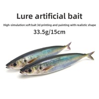 Leurre souple biomimétique pour la pêche en mer en acier inoxydable, simulation de maquereau espagnol, 15cm/335g, pour l'impression 3D transfrontalière