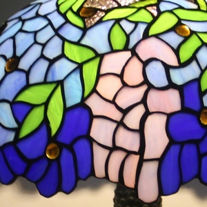 LongHuiJing 12Inch Tiffany Style Stained Glass Dome LED <b>Table</b> <b>Lamp</b> 2700K Warm White E27 Bulb <b>Base</b> 600 Lumens Flexible - Product Image 6