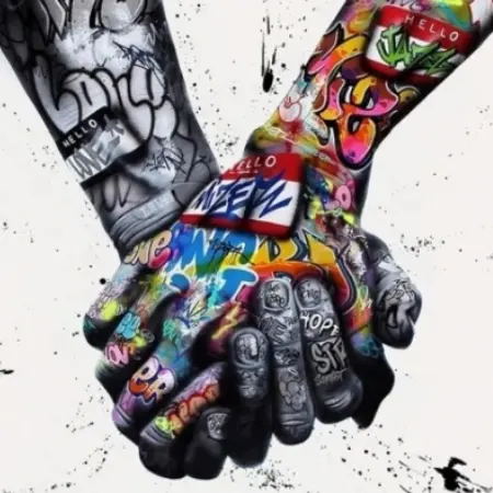 Hand für Hand POP Wand kunst Öl Leinwand Graffiti gedruckt oder Hand malerei mit Rahmen
