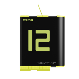 Batterie au lithium-ion Telesin, batterie de remplacement pour les caméras d'action GoPro <span class=keywords><strong>Hero</strong></span> 12/11/10/9 -- Batterie <span class=keywords><strong>Go</strong></span> <span class=keywords><strong>Pro</strong></span> - Product Image 1