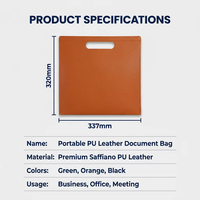 Portadocumentos Premium de Cuero PU, Carpeta de Archivos A4 con Asa, Logotipo Personalizado, Portafolio de Oficina al por Mayor