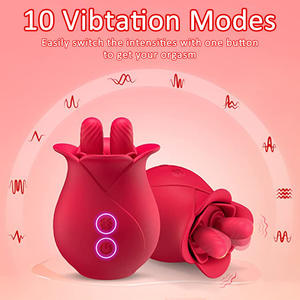 Werbe-Top-Qualität für Frauen Rose Clit Sucker Weibliche Mund zunge Spielzeug Stimulator Adult Double Tongue Rose Vibrator Sexspielzeug - Product Image 5