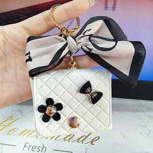 Luxury Leather Mini Bag Keychain for Earphone Case Coin <b>Purse</b> Earphone Bag Pendants Keychains for Airpods - Product Image 6