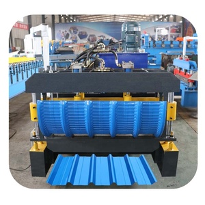 Machine de profilage et de cintrage intégrée pour tôles de toiture, composants de haute qualité, PLC et moteur pour un contrôle de précision. - Product Image 1