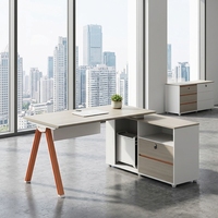 Poste de travail de bureau en îlot, bureau informatique moderne avec cloison de séparation pour employé, ensemble de mobilier de luxe en bois en forme de L, vente en gros