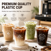 Gobelet jetable populaire grande capacité en plastique PET transparent avec couvercle à trou pour paille, vente en gros, pour limonade, smoothie et autres boissons