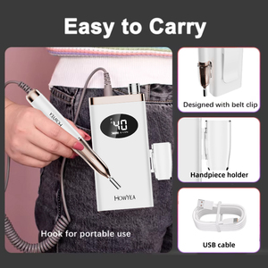 Máquina de manicura HOWYEA, 40000 RPM, inalámbrica, portátil, eléctrica, <span class=keywords><strong>para</strong></span> <span class=keywords><strong>uñas</strong></span> acrílicas y de gel. - Product Image 2