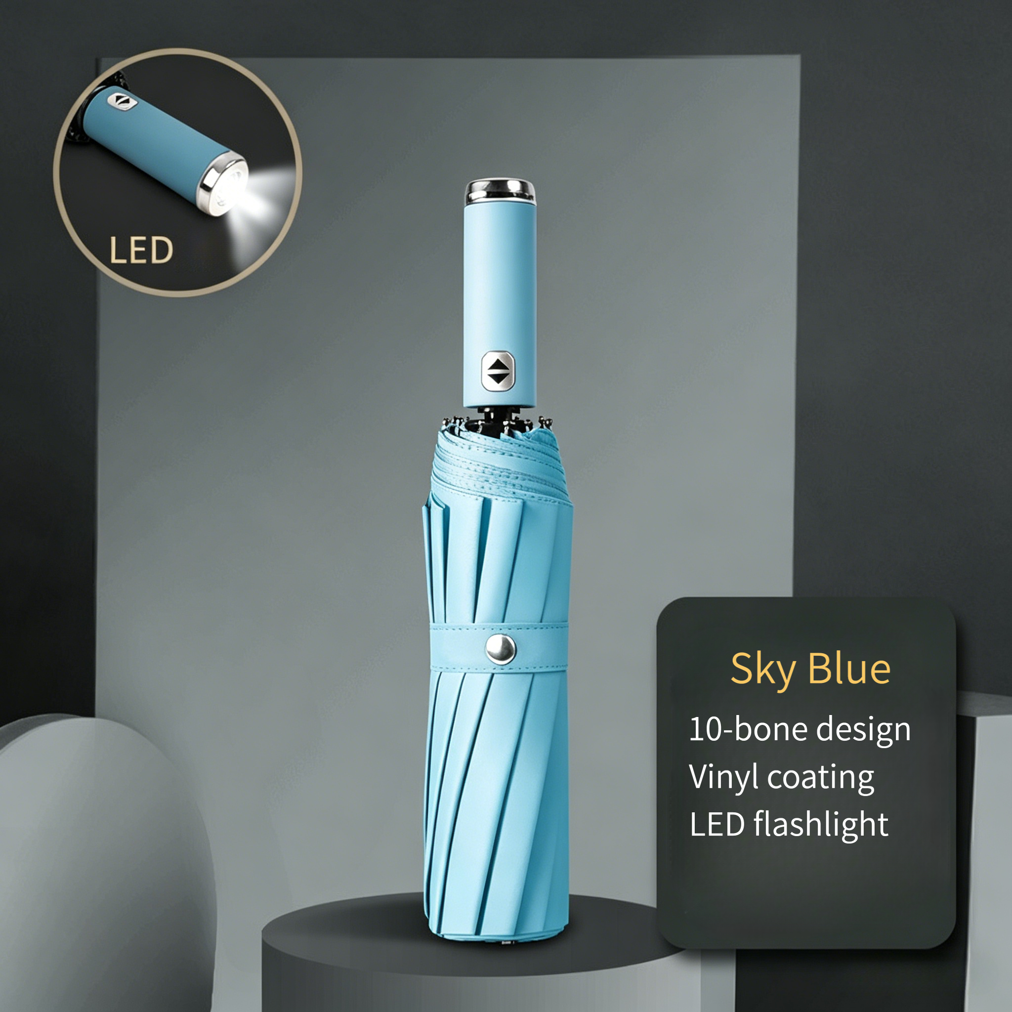 Bleu ciel-avec lumière LED