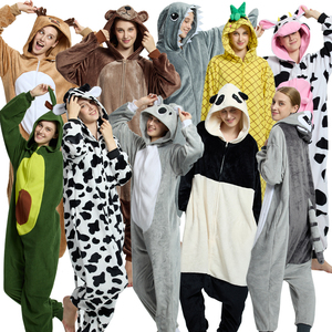 Bulk Polar Fleece Koeienpyjama's Unisex Volwassenen Capuchon Dieren Onesie Oren Staart Lente Herfst Winter Gezellige Pluche Nachtkleding Voorzijde Logo - Product Image 6