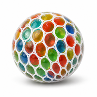 Jouet sensoriel anti-stress en forme de boule de raisin en plastique coloré, rempli de poudre dorée, pour enfants