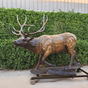 تمثال غزال برونزي مصبوب حديث بحجم طبيعي مخصص لتزيين الحدائق الخارجية - Product Image 6