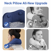 Oreiller chauffant vibrant rechargeable Kolendy, massage 4 points, 2 niveaux de chaleur, mousse à mémoire de forme pour soulager les douleurs cervicales - Voyage et maison