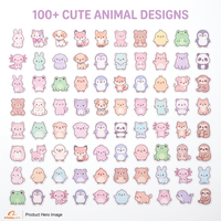 Autocollants 3D UV DTF Premium, Série Animaux Mignons de Dessins Animés, Autocollants de Transfert Imperméables DIY pour Toutes Surfaces, Tasses, Ordinateurs Portables, Carnets